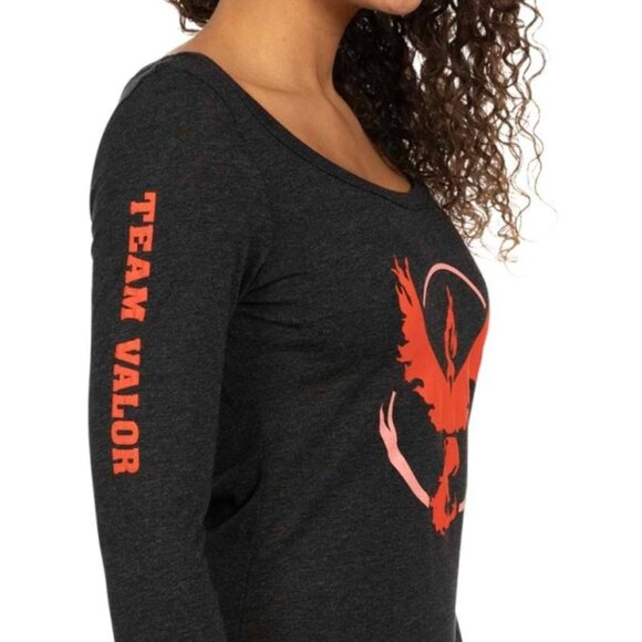 RARE Pokémon GO Team Valor Fitted Scoop Neck Long-Sleeve T-Shirt - Women NWT - Picture 3 of 4